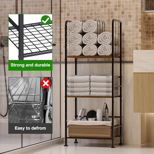 Jautokerdar 3-Tier Durable Metal Towel Rack with Detachable Dividers