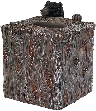 Avanti Linens Tissue Box Cover Black Bear Design