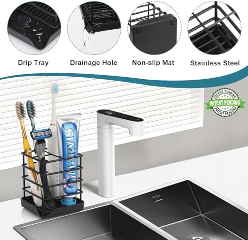 Chintu Stainless Steel Toothbrush Holder with Drip Tray