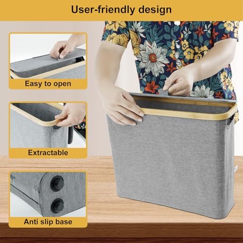 Toilet Paper Basket with Lid Holds 12 Rolls Gray