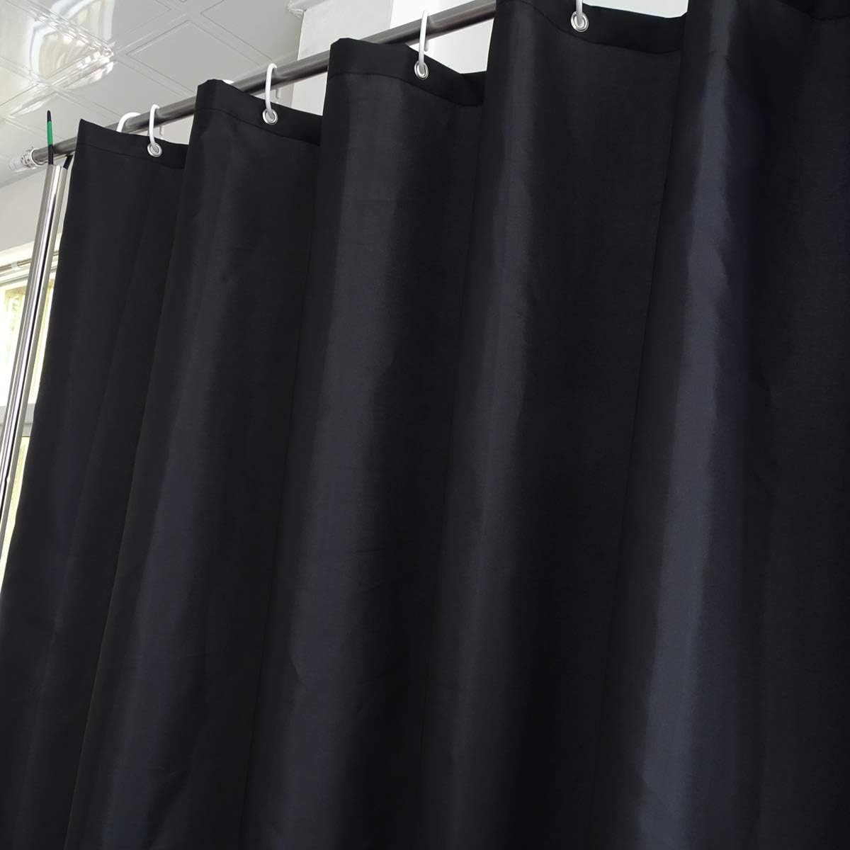Vosign Short Shower Curtain Liner 72 x 60 Inch Black