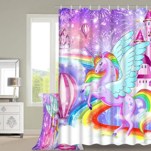Alishomtll 7 Pcs Unicorn Girls Bathroom Set