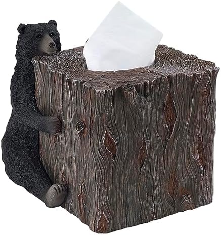 Avanti Linens Tissue Box Cover Black Bear Design