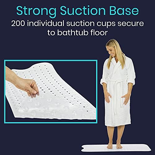 Vive Anti-Slip Bathtub Mat - Clear Textured Suction