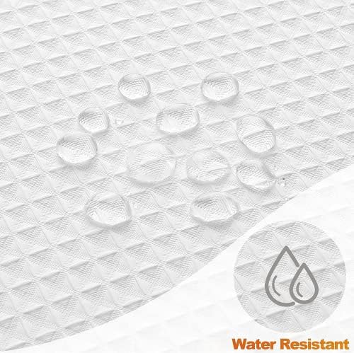 MISS SELECTEX Waterproof Waffle Shower Curtain 230 GSM Heavy Duty White