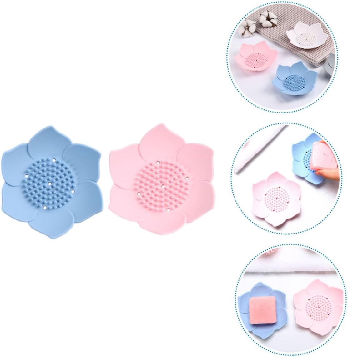 LIFKICH 2pcs Creative Soap Holders with Drainage Design