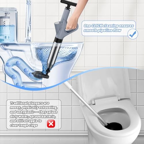 Mieaoll High Pressure Toilet Plunger with Real-Time Pressure Display 1