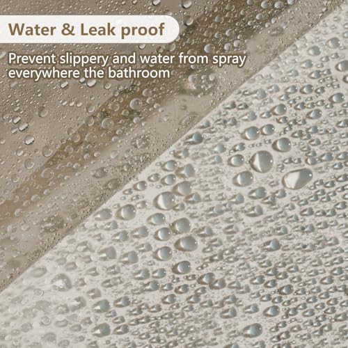 EurCross Waterproof Brown Shower Curtain with 5 Bottom Magnets 1