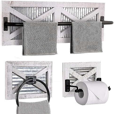 Autumn Alley Rustic Farmhouse 3PCS Towel Set Holder