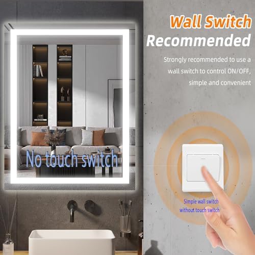 LED Bathroom Mirror with Lights 32x24 Wall-Mounted Vanity Mirror