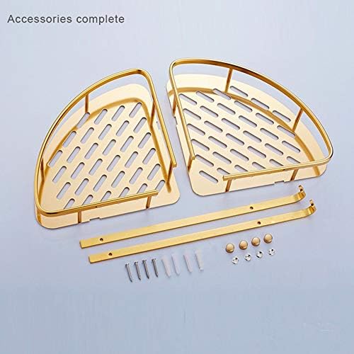 Senmubery Gold Shelf Shower Corner Basket Storage