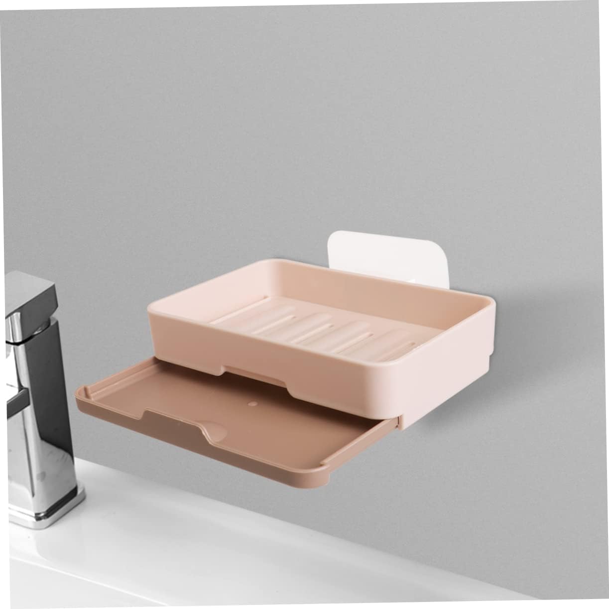 ABOOFAN Wall-Mounted Soap Dish Khaki Single Layer 1