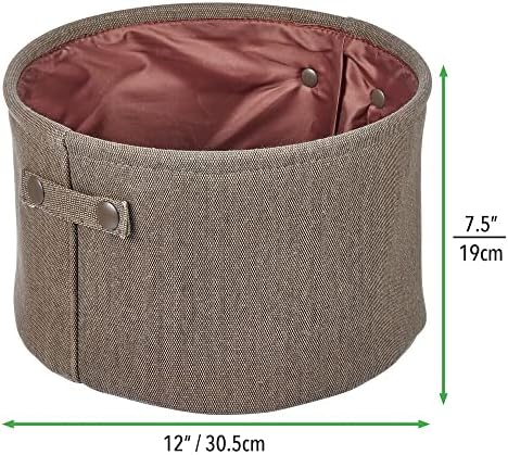 mDesign Soft Cotton Bathroom Storage Bin - 2 Pack Espresso Brown