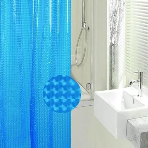 Blue 3D Water Cube EVA Shower Curtain Liner