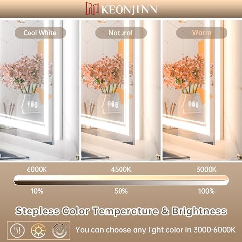 Keonjinn 55x30 LED Mirror with Frontlit and Backlit