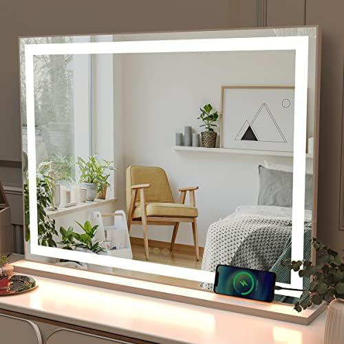 NICESTi Large Vanity Mirror with USB Lights and Adjustable Brightness