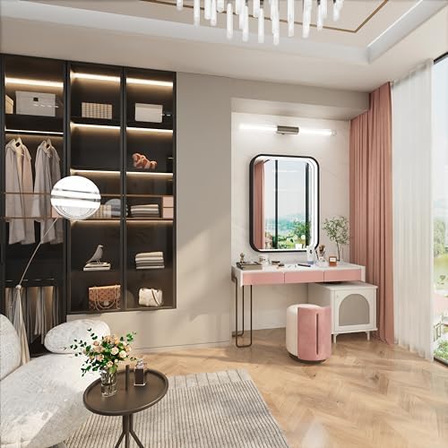 24x32 Inch Dimmable LED Mirror with Anti-Fog and Frame