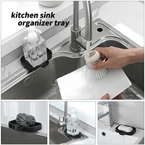 MicoYang Silicone Soap Dish with Drain Spout - Black 49x32 1