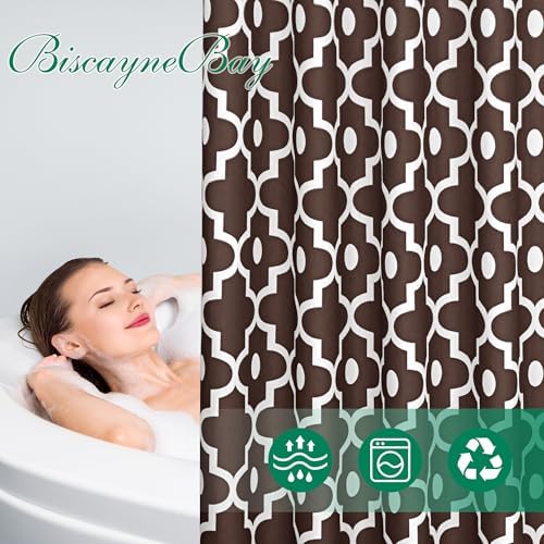 Biscaynebay Textured Brown Shower Curtain 72x72