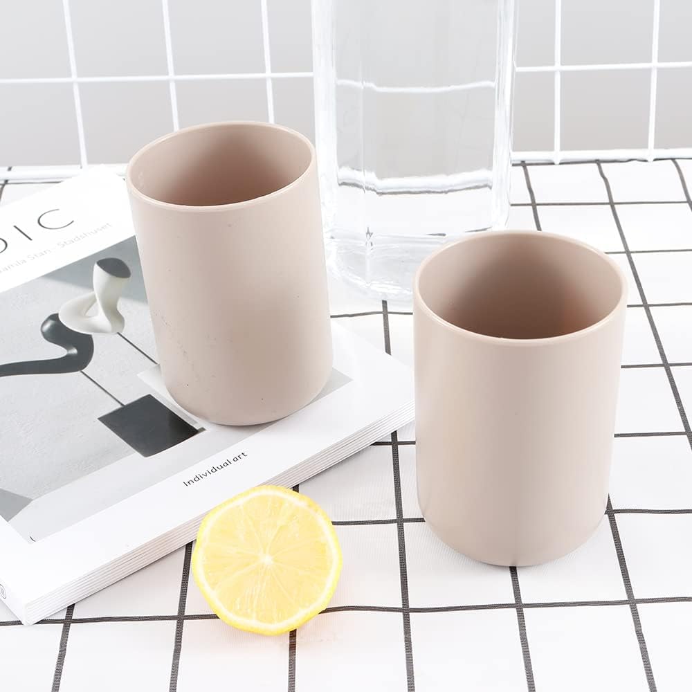 Bathroom Tumblers 2Pcs - Dishwasher Safe Unbreakable 10floz 300ml