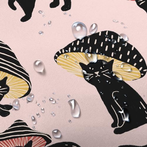 MERCHR Cute Funny Cat Mushroom Shower Curtain 72x72 Inch 1