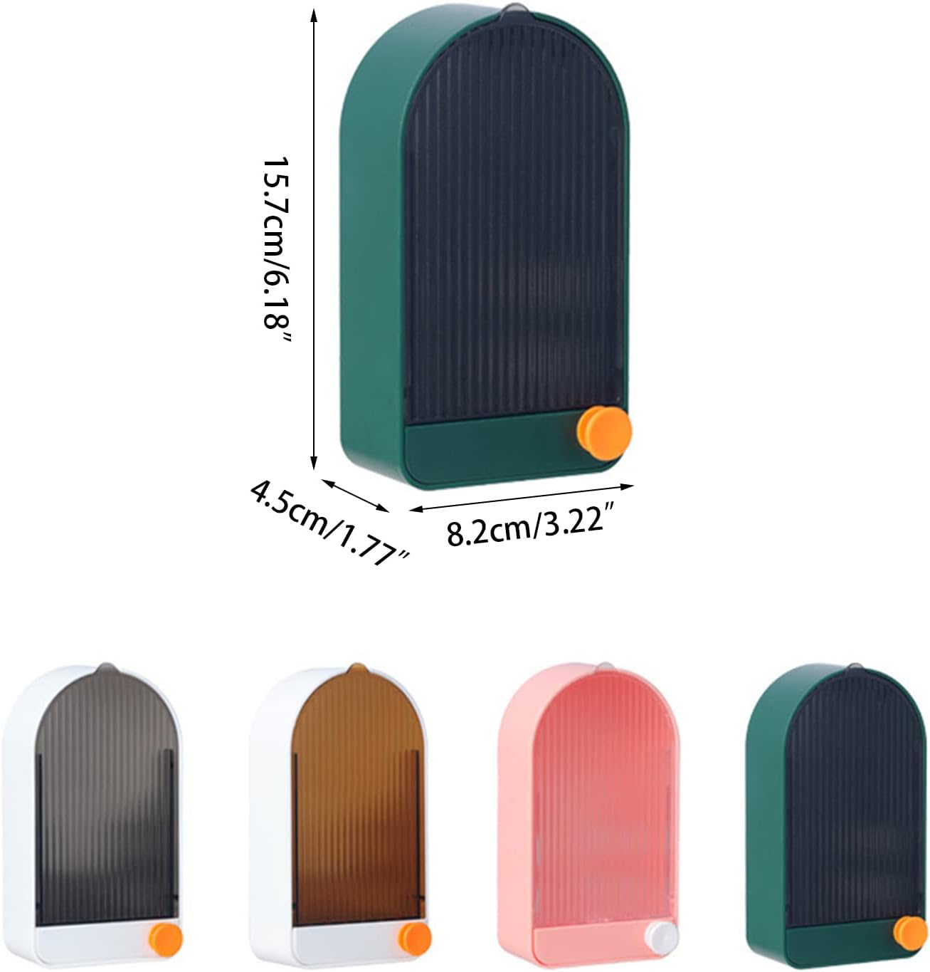 Wall Mounted Soap Box with Lid Hook and Drainage