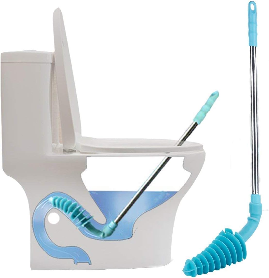 HOMEGOAL Siphon Toilet Plunger with Stainless Steel Handle 1