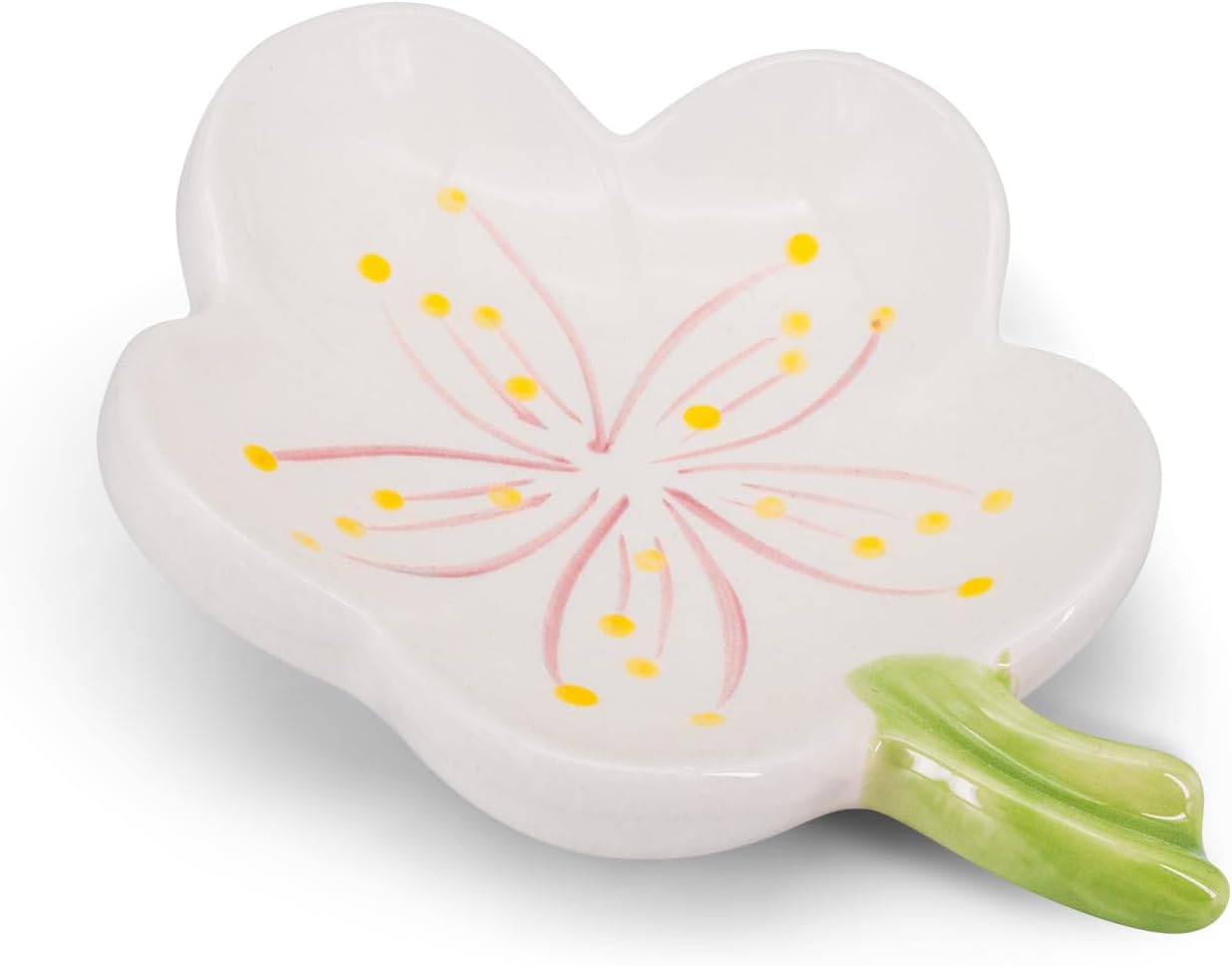 LINXUXIE Ceramic Soap Dish Holder with Floral Design
