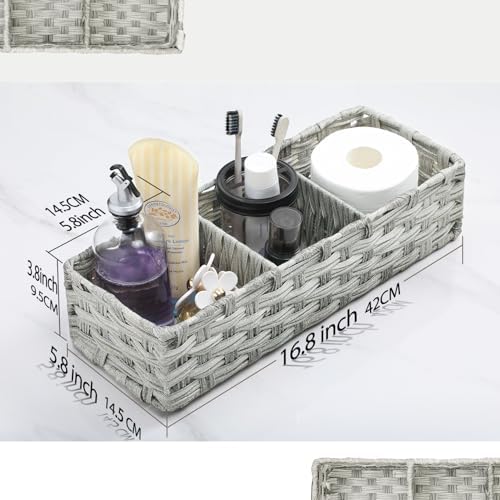 AOZITA Toilet Paper Basket with Larger Compartments