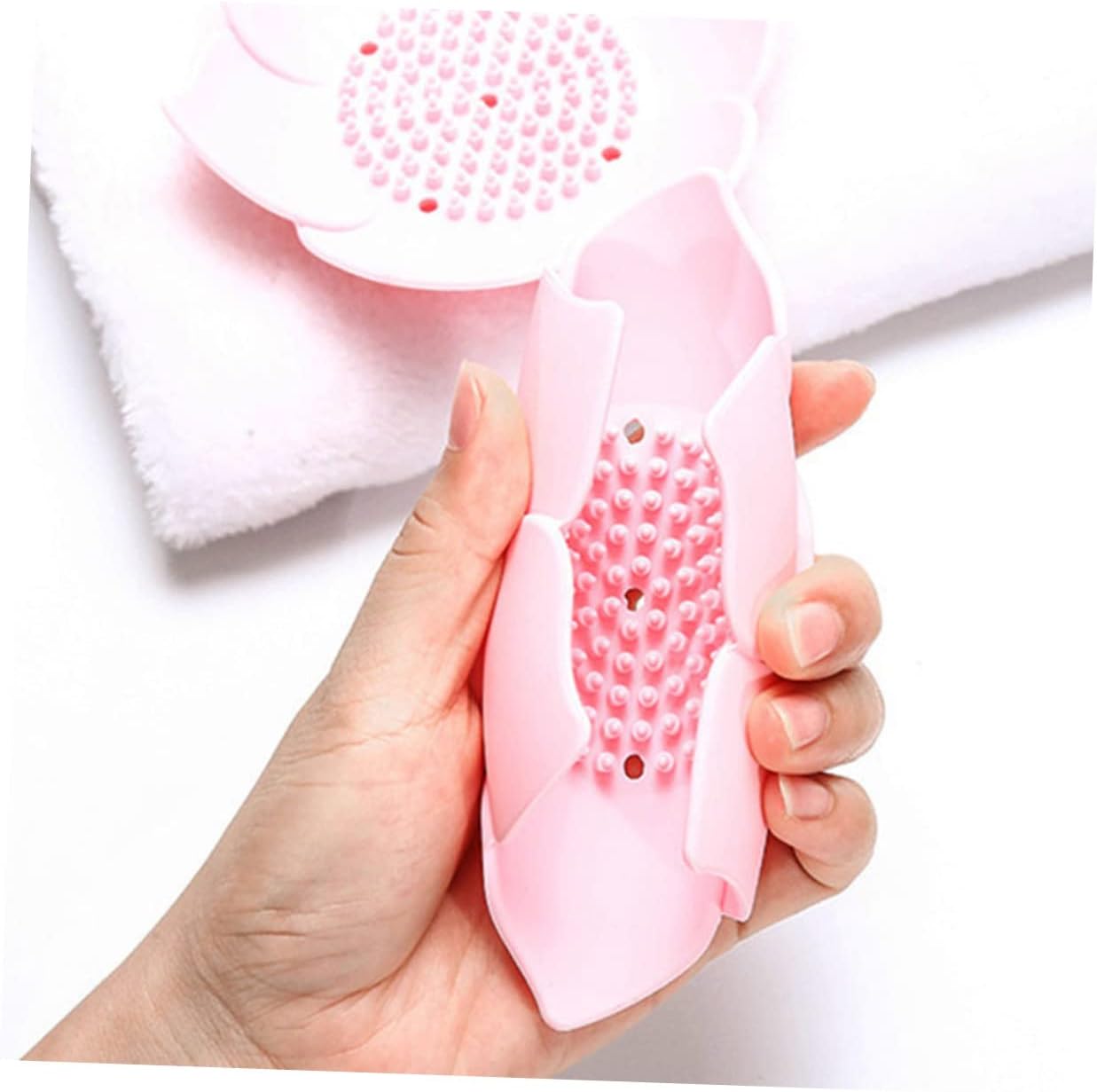 2pcs Luxury Silicone Soap Dish Set Self-Draining Bathroom Holder