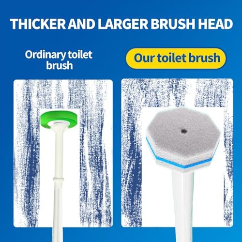 Hohoky Disposable Toilet Brush with 50 Refills and Wall Mount Holder