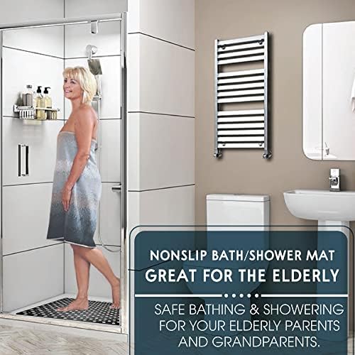 ENKOSI 21x21 Non-Slip TPE Square Shower Mat with Suction Cups