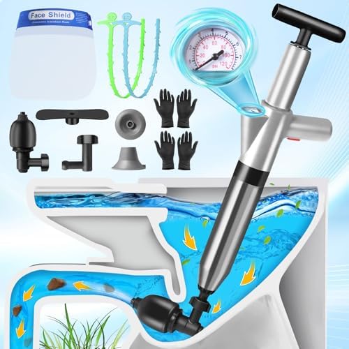 LIVEHITOP High-Pressure Toilet Plunger with Air Drain Clog Remover