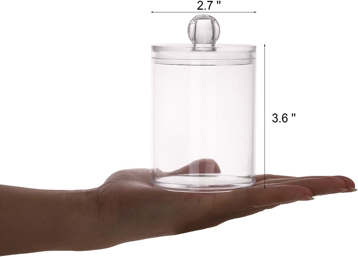 Tbestmax 3 Pack Cotton Swab Holder Clear Jar for Q-Tips