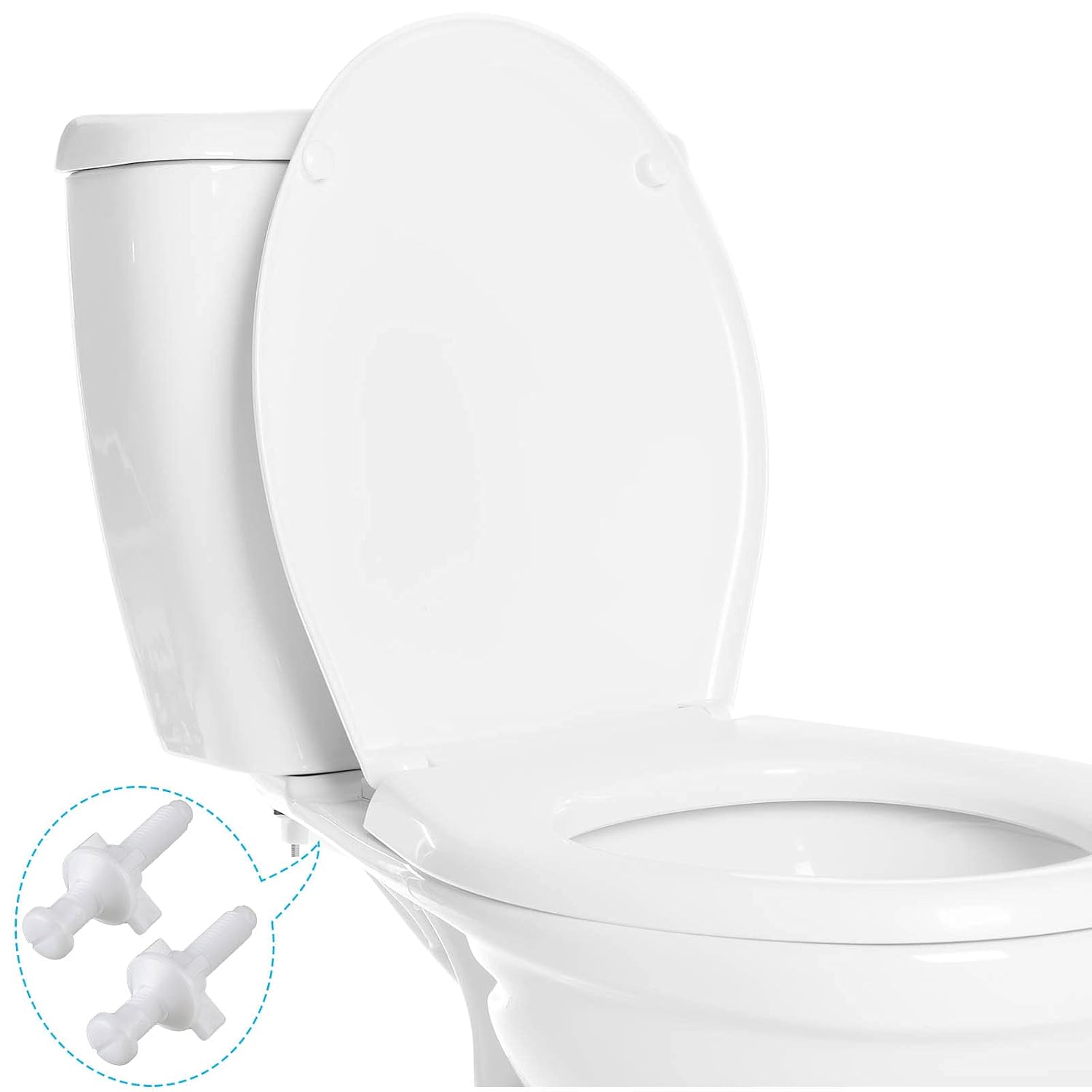 Jetec Toilet Seat Replacement Kit 2 Pieces Plastic Bolts with Nuts and Washers
