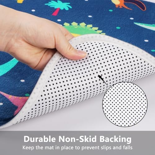 Ikfashoni 7 Pcs Dinosaur Bath Set with Non-Slip Rug and Towels