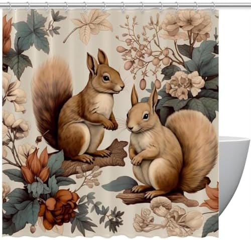 VAPOKF Cute Squirrel Shower Curtain 66x72 Inches 1