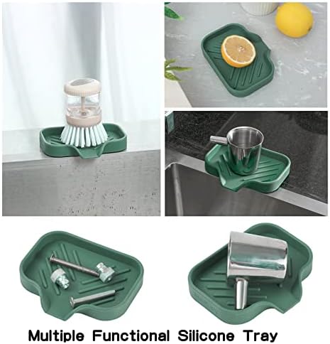 MicoYang Silicone Soap Dish with Drain Spout - Green 49x32 Inch