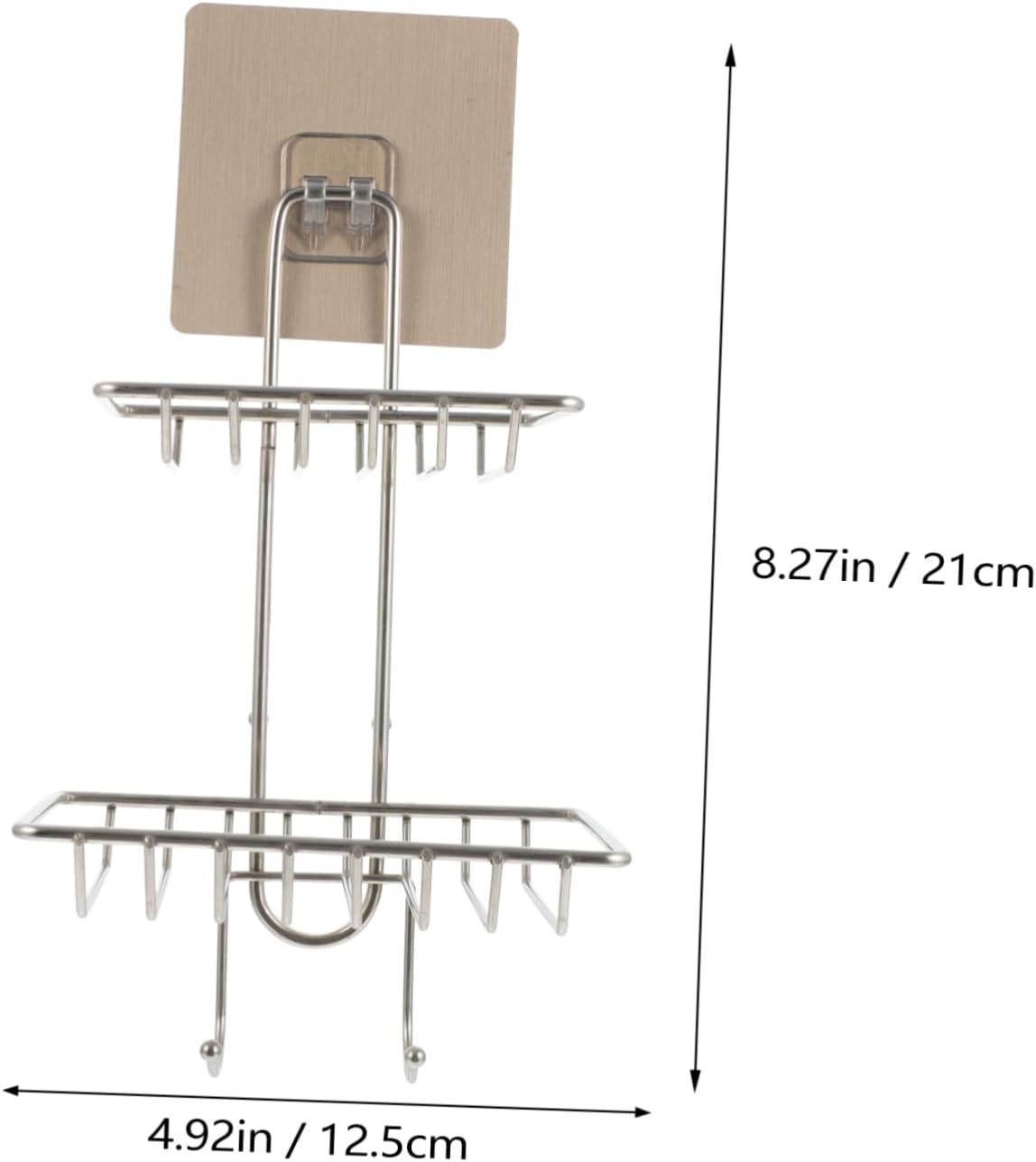 Alipis Double-Deck Soap Rack with Hooks and Sponge Holder