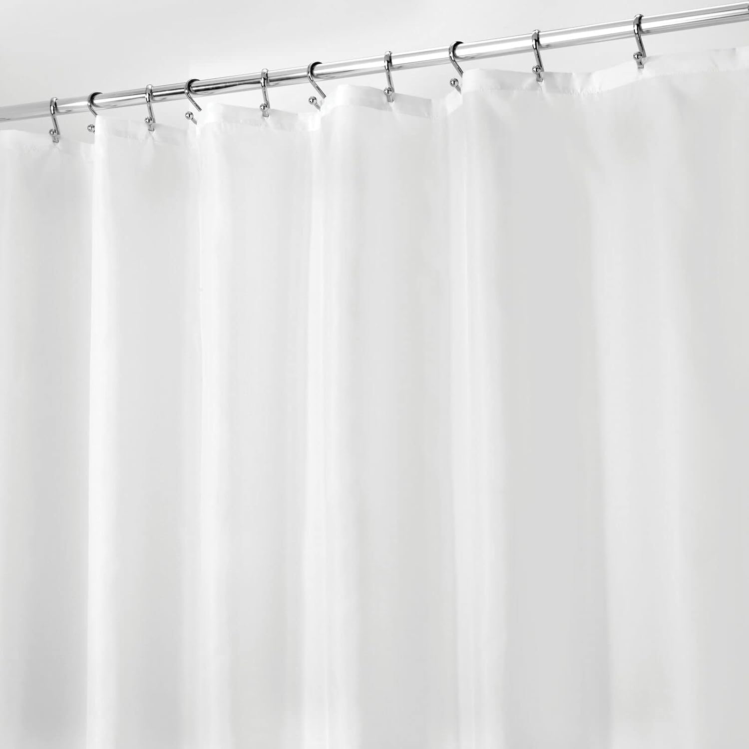 mDesign Heavy Duty Shower Curtain Liner - 72x72 White