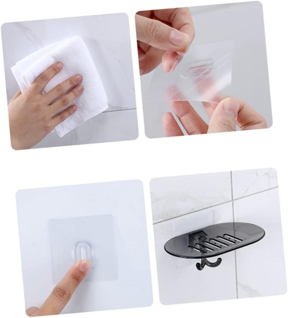 Wall Mount Soap Dish with Drain Hooks Bathroom Holder