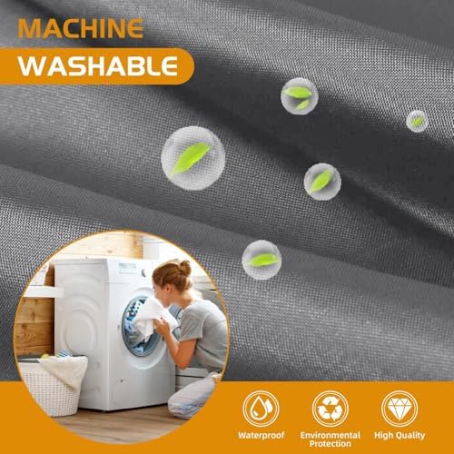 Eachope 1 Pack 70x60 Grey Snap-In Shower Curtain Liner