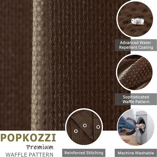 Popkozzi Brown Waffle Weave Shower Curtain 72x72