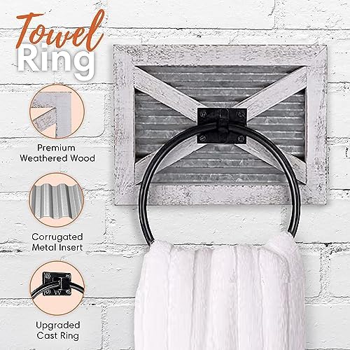 Autumn Alley Rustic Farmhouse 3PCS Towel Set Holder