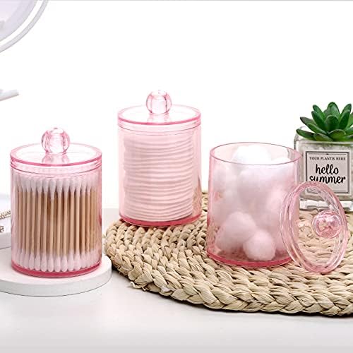 Tbestmax 3 Pack Cotton Swab Jar Holder Organizer