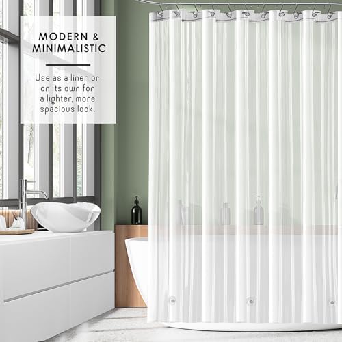 Clara Clark Frosted Shower Curtain Liner with Magnets