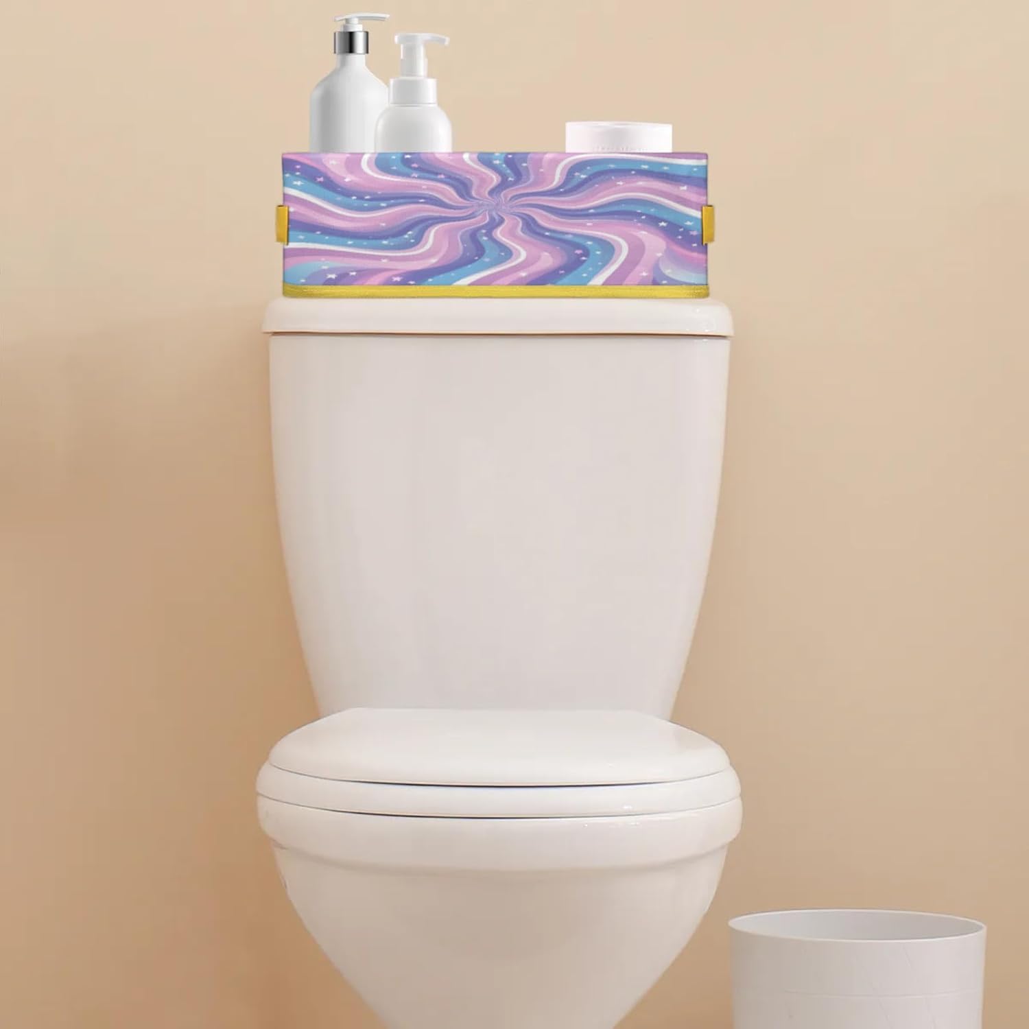 Snatocys Tie-Dye Toilet Paper Basket with Handles