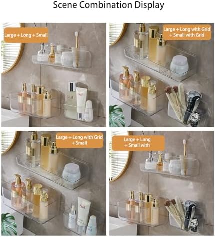 Jokvaex 2 Pack Shower Caddy Shelf with Clear Plastic Storage