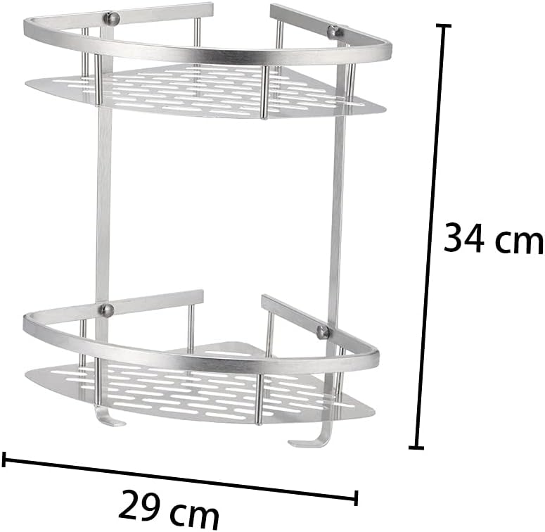 BAHELS Corner Shower Caddy 2 Tier Aluminum Shelf