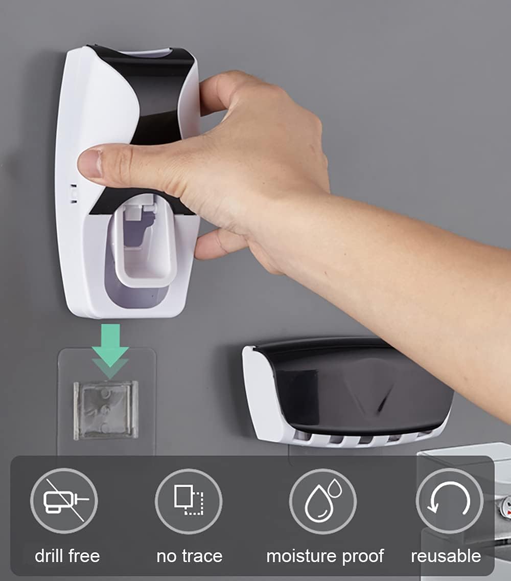 Basedidea Automatic Toothbrush Dispenser with Squeezer and Holder Set